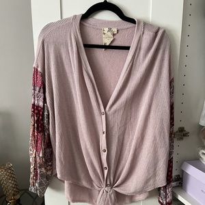 Printed sleeve top from local boutique